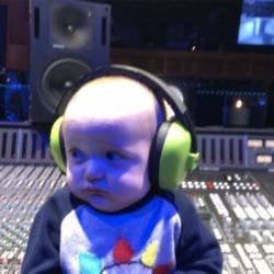 Rihanna's friend's baby Joshua in studio (c) Instagram 