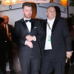 Sam Smith leaving Golden Globes after-party