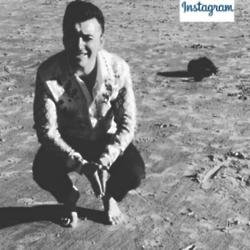 Sam Smith on the beach (c) Instagram