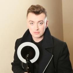 Sam Smith with the 2014 BRITs statue