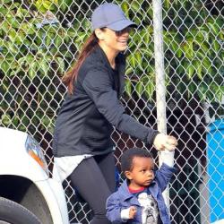 Sandra Bullock with her son Louis
