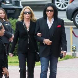 Shannon Tweed and Gene Simmons attend Lemmy Kilmister's funeral