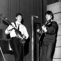 Sir Paul McCartney and John Lennon in the early days of The Beatles