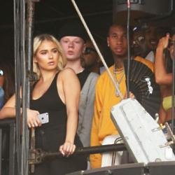 Tyga and his mystery blonde at Wireless Festival in London