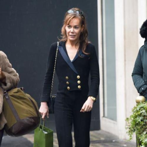 Tara Palmer-Tomkinson arrives at Heathrow Airport with personalized Louis  Vuitton luggageFeaturing: Tara Palmer-Tomkinson Where: London EnglandWhen:  11 Dec 2012 Stock Photo - Alamy