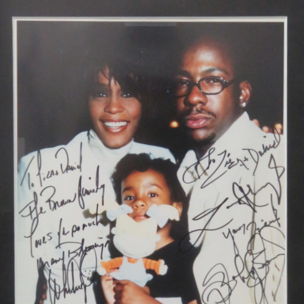 Signed photograph of Whitney Houston dedicated to David Gest