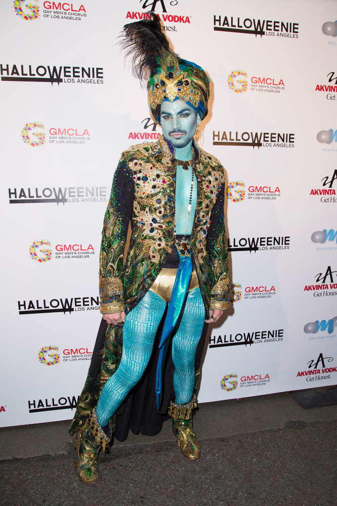 Adam Lambert dressed as genie over the weekend