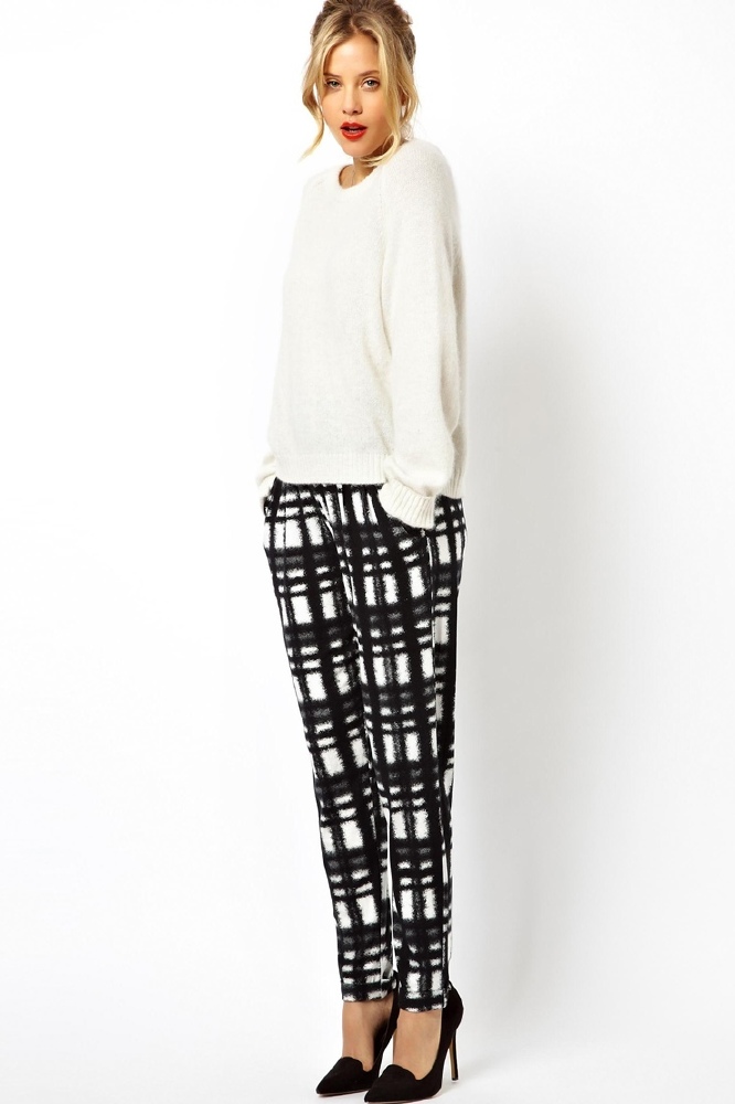 ASOS Peg Trousers in Tartan Check Print – We Love