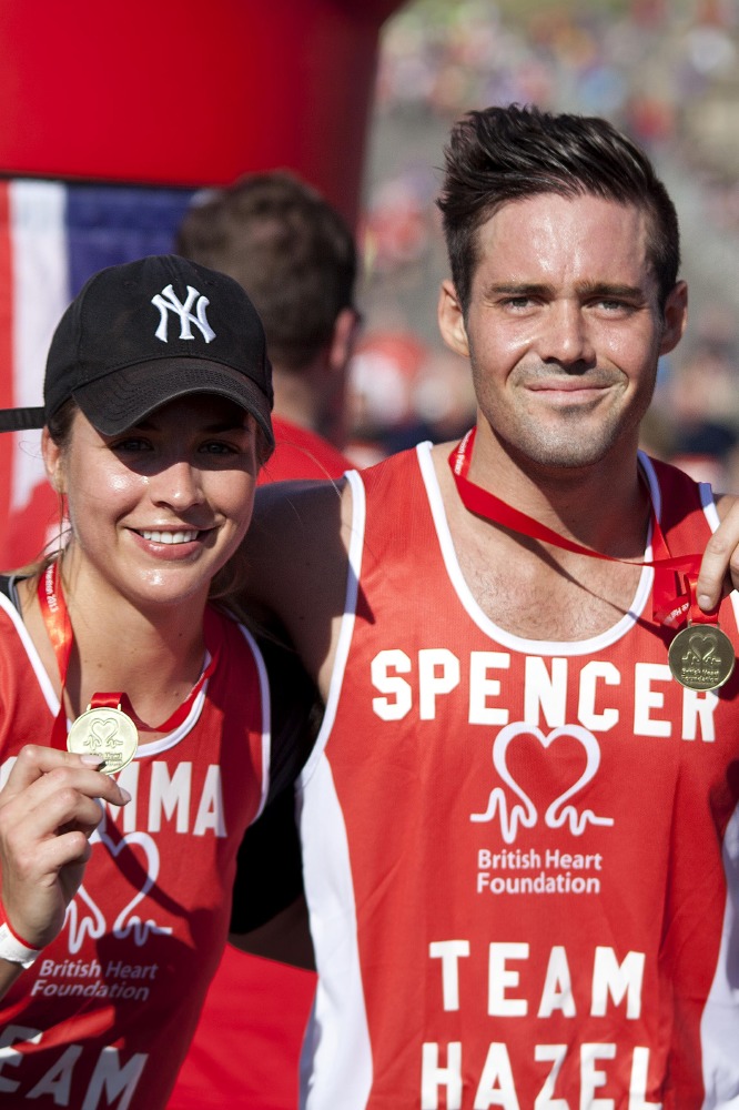 Spencer Matthews and Gemma Atkinson after the run