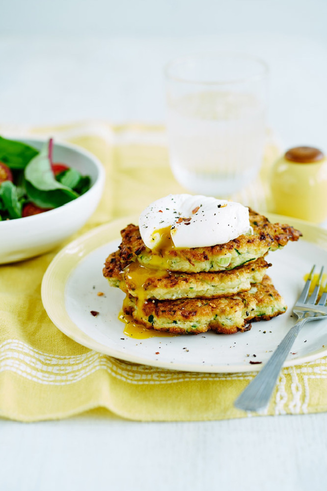 Egg-Topped Courgette Fritters