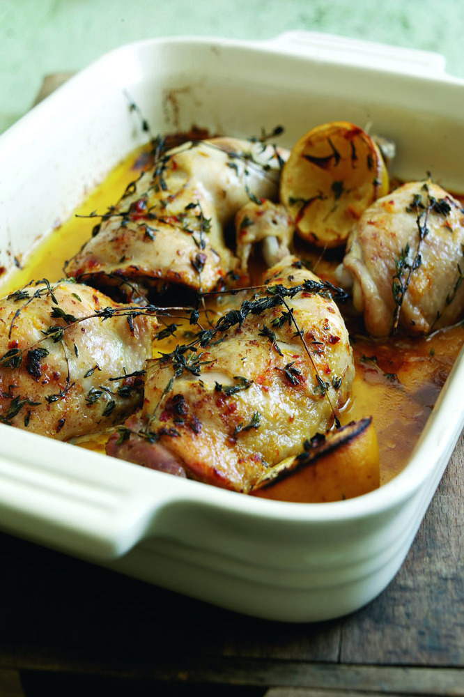 Roast Chicken with Chilli, Ginger and Lemon