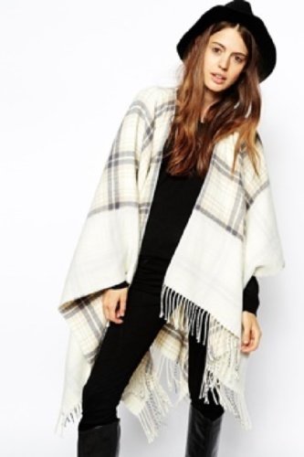 ASOS Reversible Cape With Check Panel