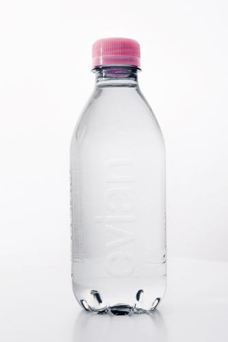 Evian's new label free, 100% recyclable, 100% recycled bottle