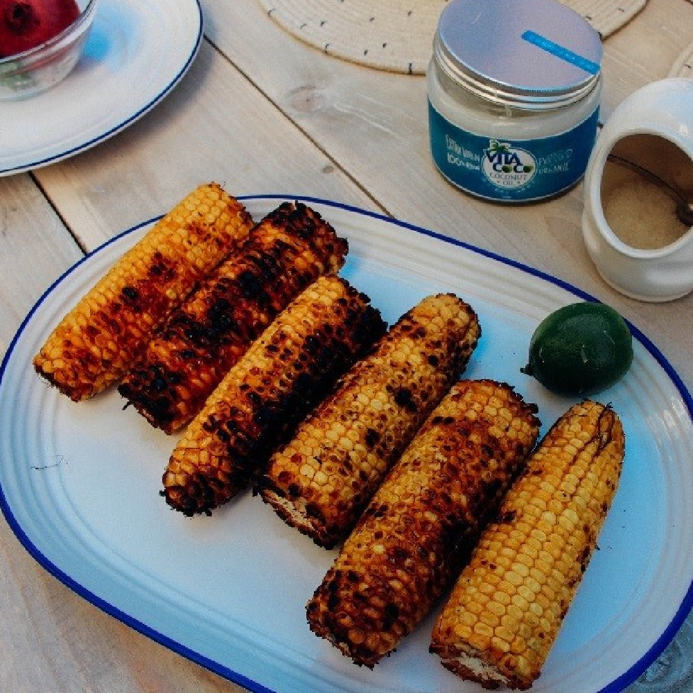 Corn On The Cob With Coconut, Lime And Paprika