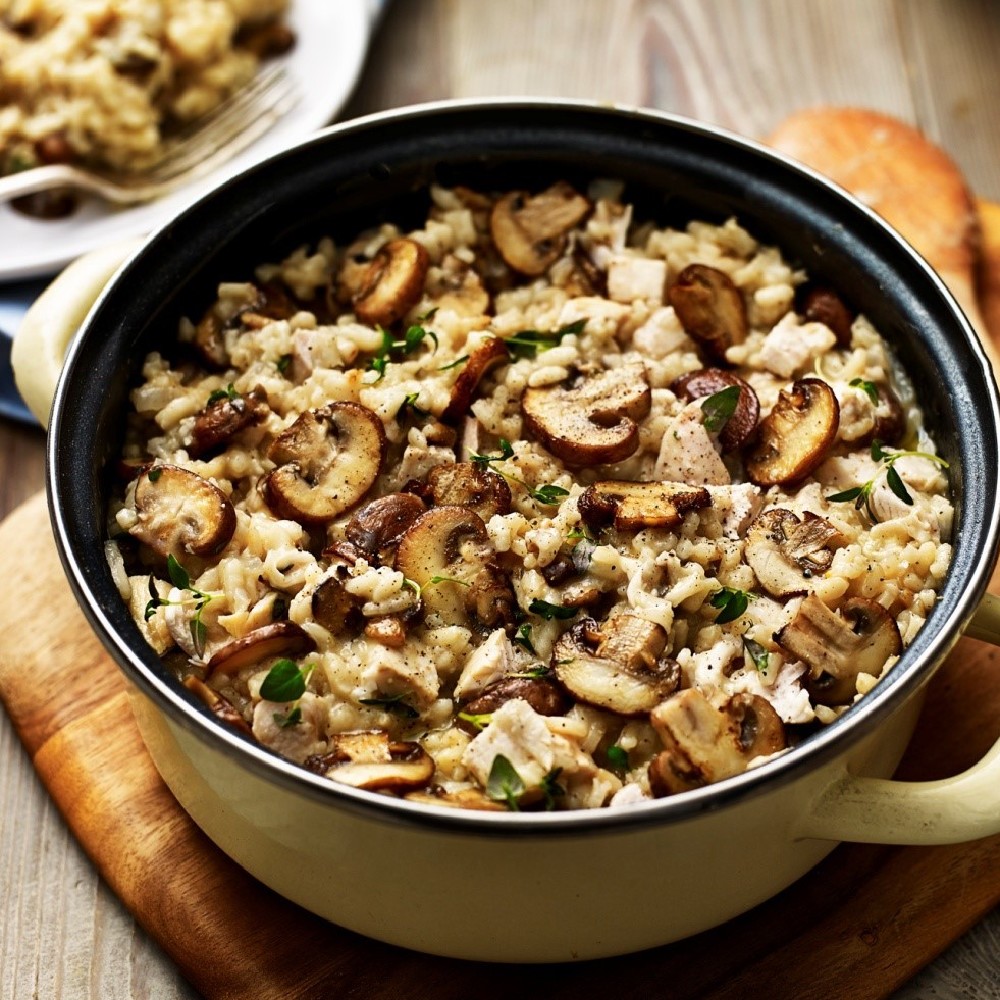 Mushroom and Roasted Chicken Risotto