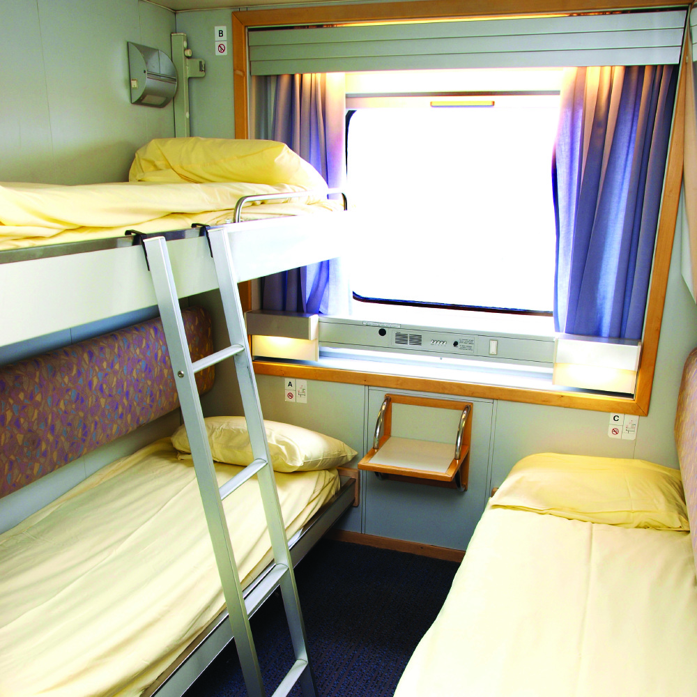 One of the cabins onboard