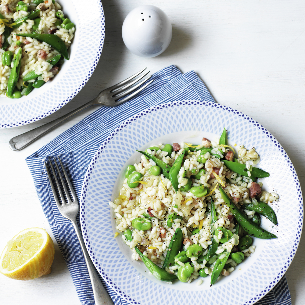Beetroot & pea risotto