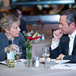 Carol and David chat over drinks / Credit: BBC