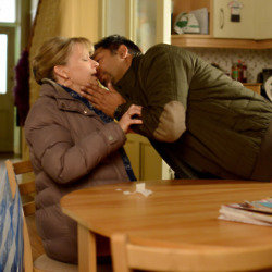 Masood tries to kiss Carol / Credit: BBC