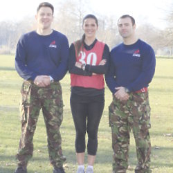 Amanda is working out with the British Military Fitness