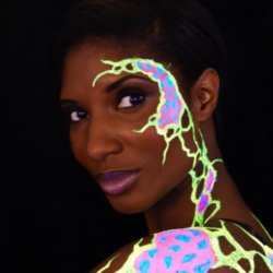 Denise Lewis with UV paint