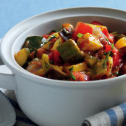 Easy Spring Ratatouille with Garlic Bread