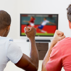 Men watching football