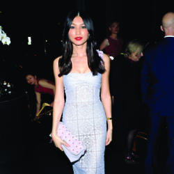 Gemma Chan delights in a pastel Burberry frock