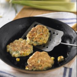 Sweetcorn, chilli and coriander griddle cakes