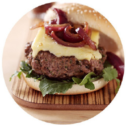 Homemade Burgers with Red Onion Relish
