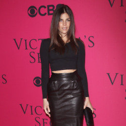 Julia looks chic in all black at the Victoria's Secret fashion show