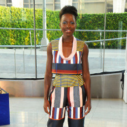 Lupita looks chic in her longline shorts