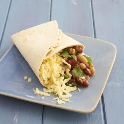 Enjoy a Mexican bean wrap