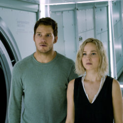Chris Pratt and Jennifer Lawrence star as Jim and Aurora