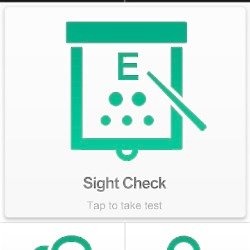 The Specsavers Sight Check app – users tap to take the eye test
