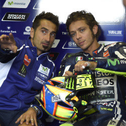 Valentino Rossi receiving instructions.